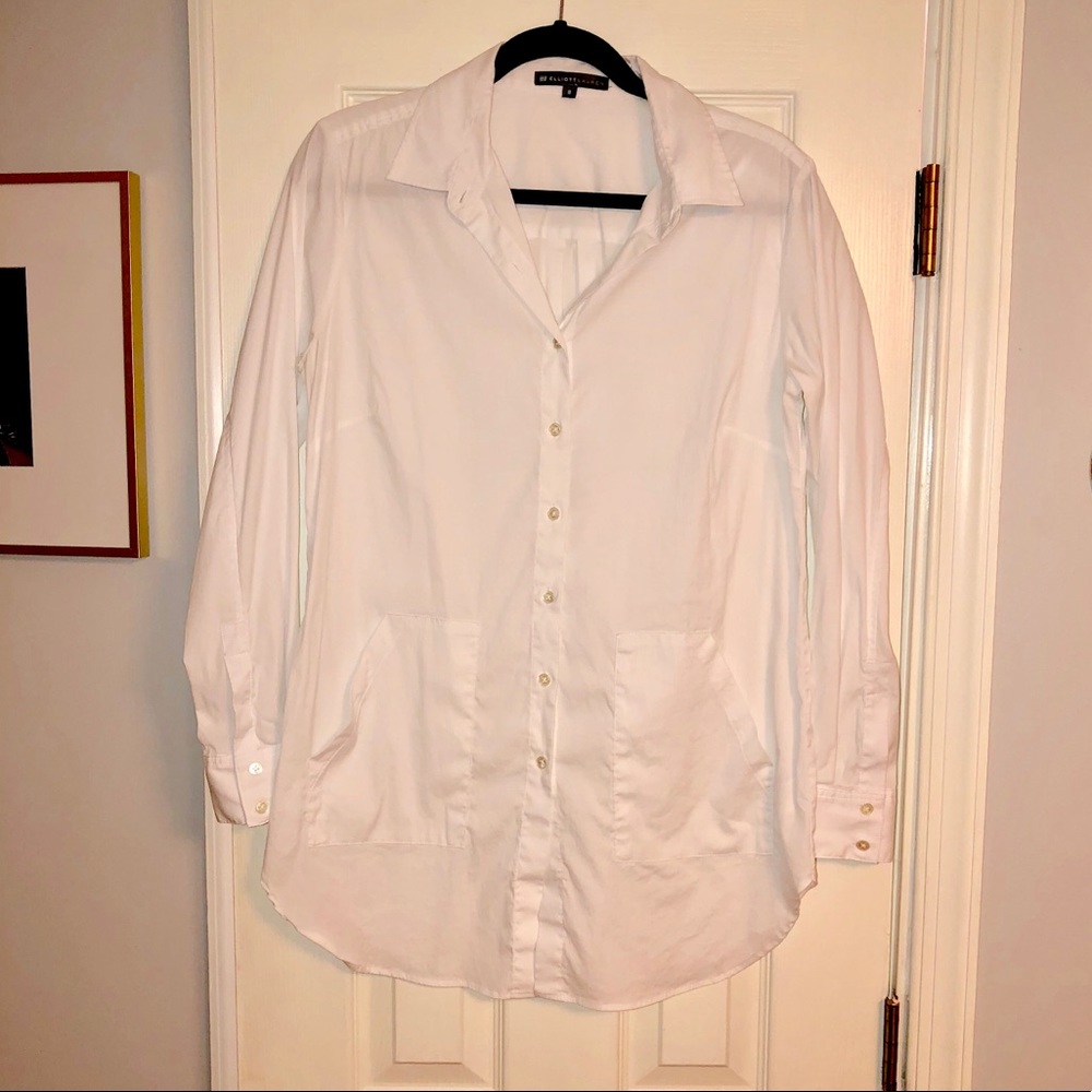 Elliott Lauren White cotton stretch button down!